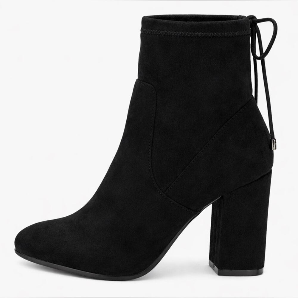 Union Bay Calissa Ankle Boots – Women’s Size 9 – Black Suede Block Heel Booties